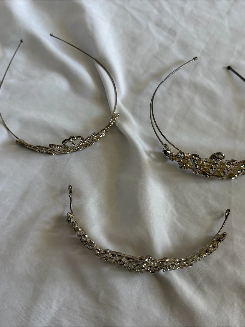 Silver Crystal Rhinestone Tiara Headband - Elegant Women's Hair Accessory